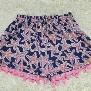 Simply Southern Starfish High Waist Shorts with Pink Tassels